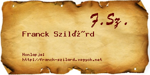 Franck Szilárd névjegykártya